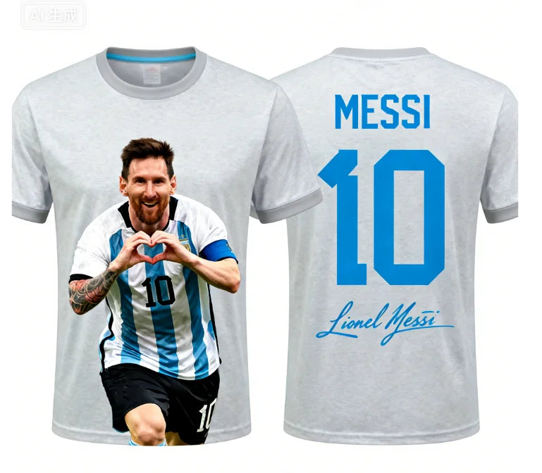 2026 MESSI Men’s Fashion Football T-shirt Summer Fan Commemorative Jersey Style Casual Sports Top with Superstar Print Design