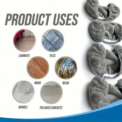 4 Pack Gray Reusable Microfiber Mop Replacement Pads, High Dirt And Water Absorption, Wet And And Dry Use, Easy To Clean