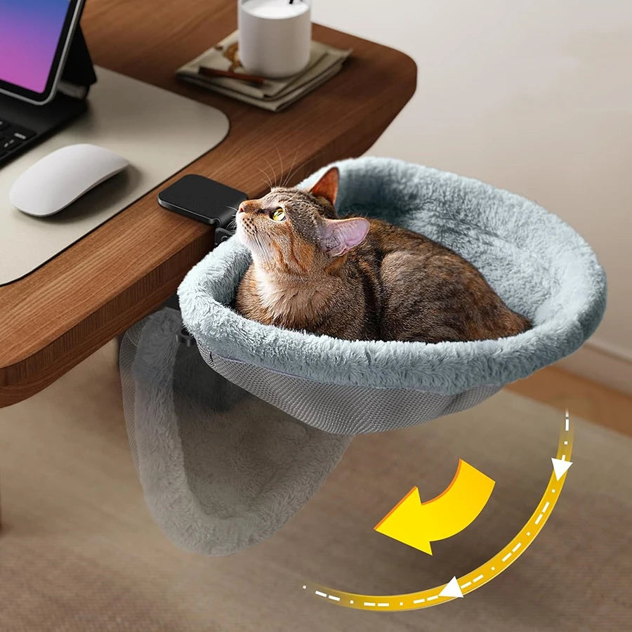 **Foldable Cat Desk Hammock – Cozy Space Saving Cat Perch**