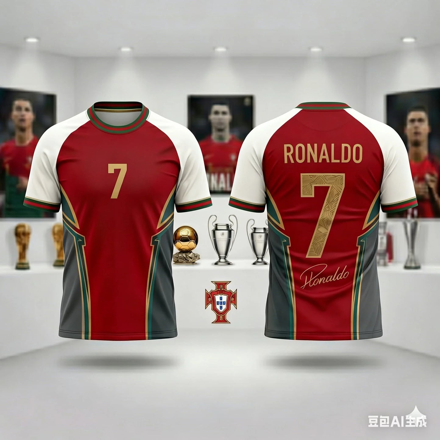 2026 Ronaldo 7 Portugal Soccer Jersey Men Breathable Quick Dry Football Shirt Red White Sportswear Fan Edition Training Uniform