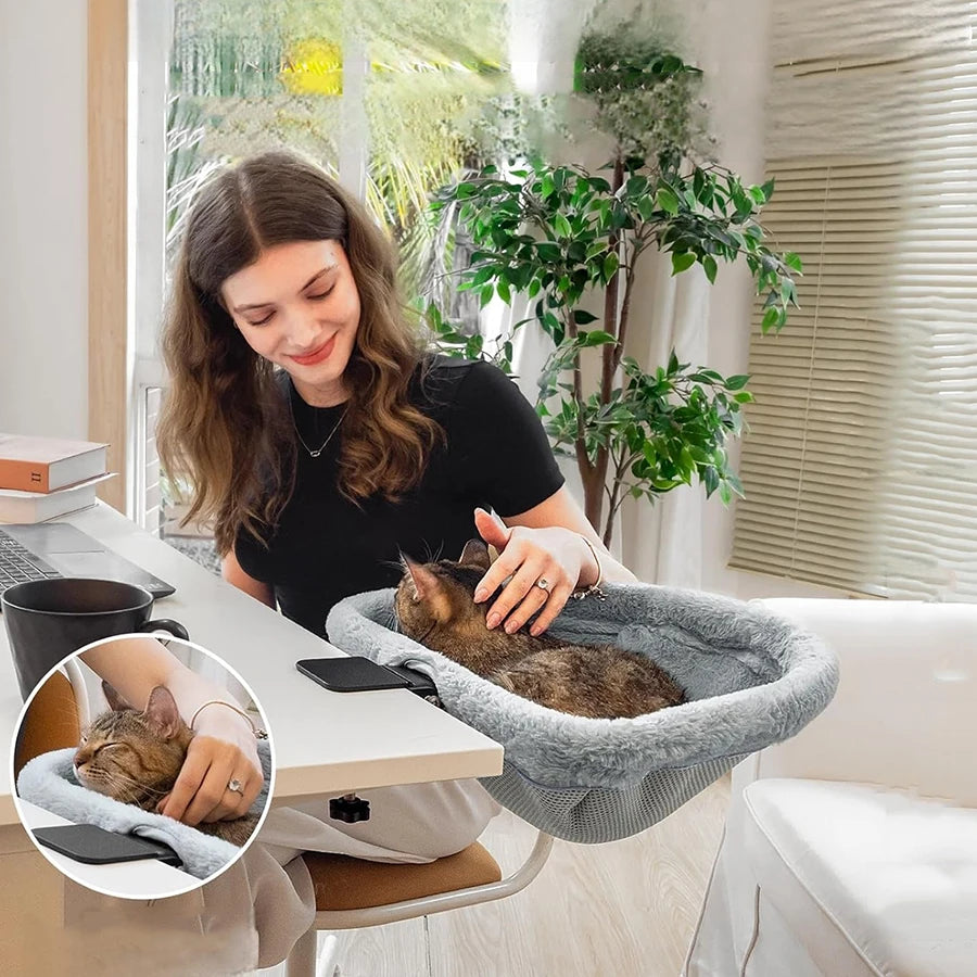 **Foldable Cat Desk Hammock – Cozy Space Saving Cat Perch**