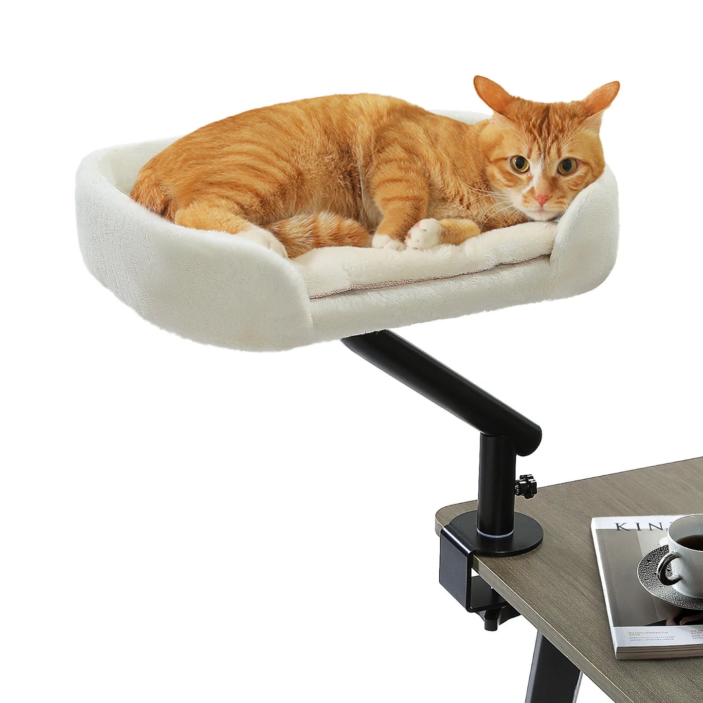**Rotating Cat Desk Bed – Cozy 360° Cat Hammock**