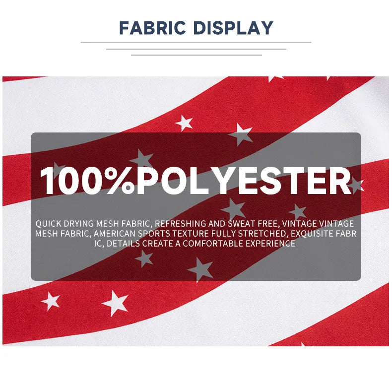 USA Red White Wavy Stripe Print 2026 Home Fan Edition Soccer Jersey Breathable Quick Dry Soccer Shirts
