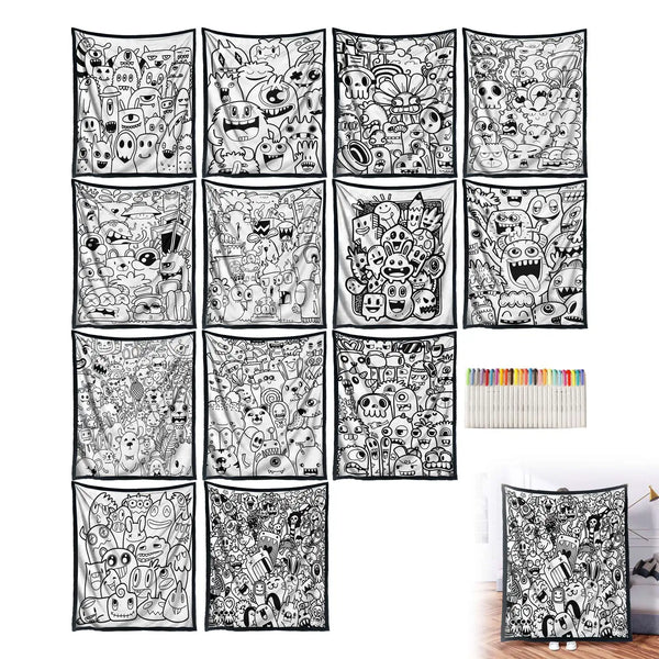 Knitted Throw Blankets for Bed A DIY Coloring Mat With 25 Markers An Interesting Coloring Mat Set Creating Knitting Yarn