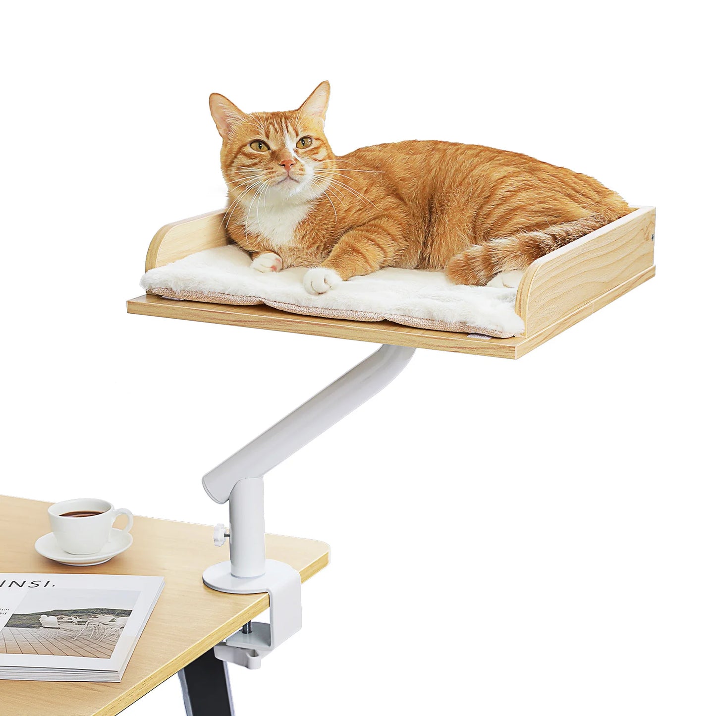 **Rotating Cat Desk Bed – Cozy 360° Cat Hammock**