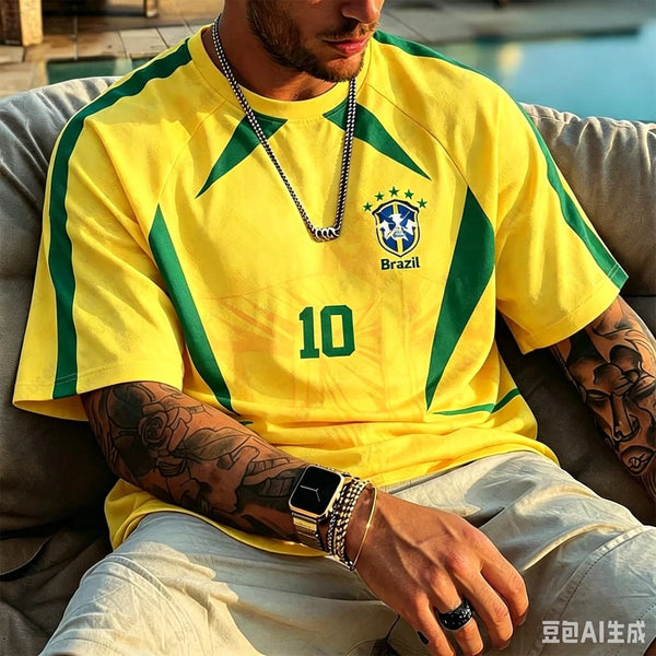 2026 New Classic Brazil 10 Soccer Jersey Men Yellow Green Design Quick Drying Fabric Sportswear for Football Enthusiasts