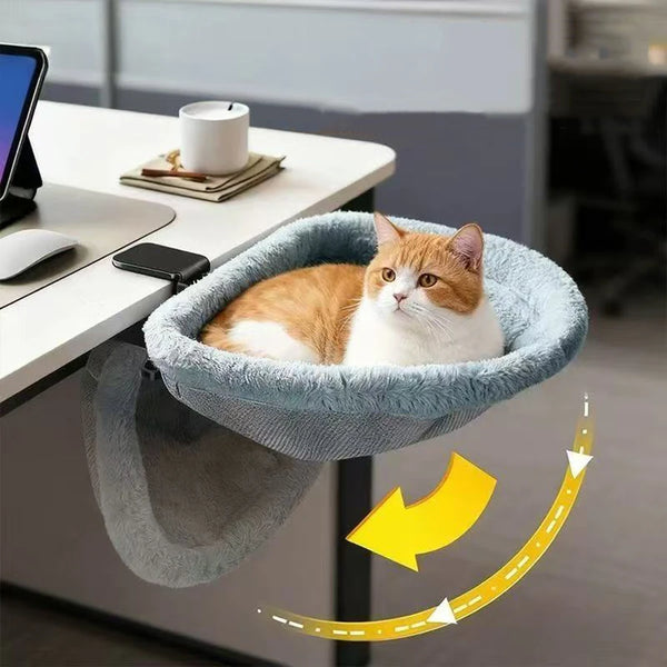 **Foldable Cat Desk Hammock – Cozy Space Saving Cat Perch**