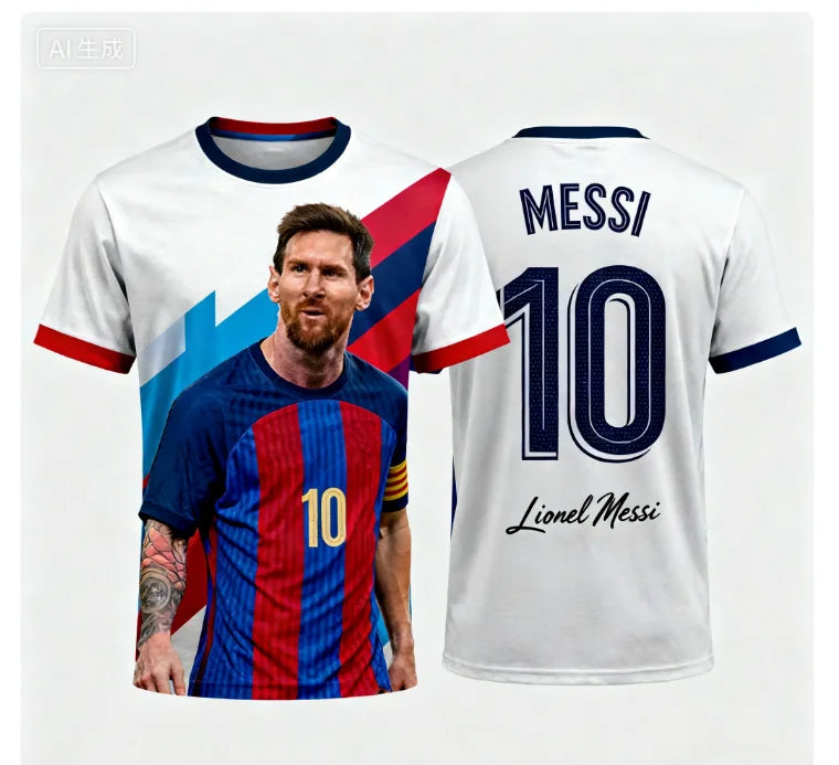 2026 MESSI Men’s Fashion Football T-shirt Summer Fan Commemorative Jersey Style Casual Sports Top with Superstar Print Design
