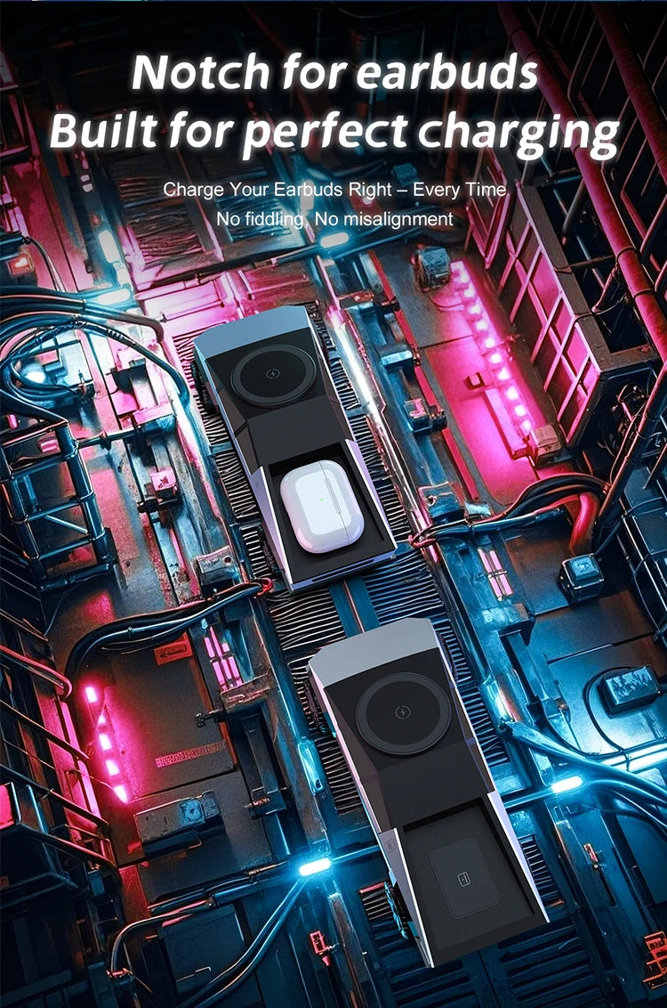 Desktop Cybertruck 3 in 1 Magnetic Fast Wireless Charger Phone Stand For IPhone 16 15 Pro Max, Apple & Samsung Watch Airpods Pro