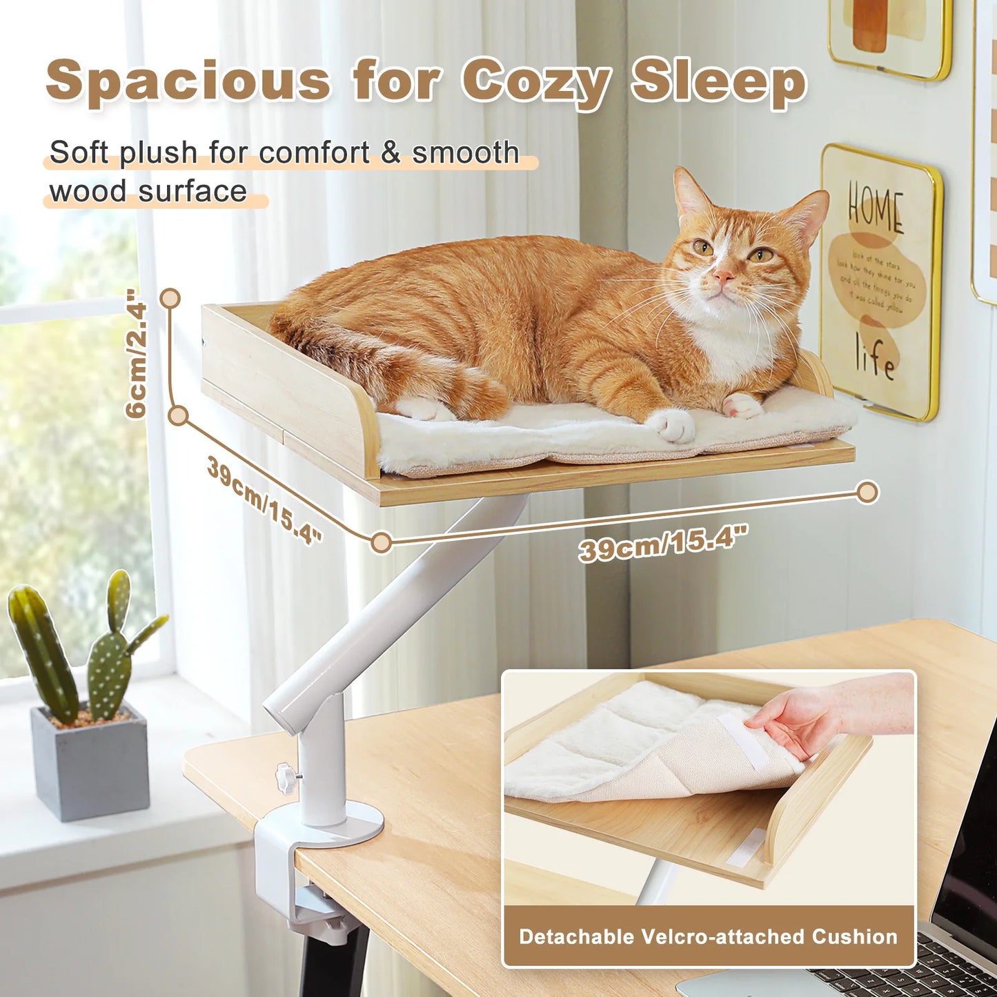 **Rotating Cat Desk Bed – Cozy 360° Cat Hammock**