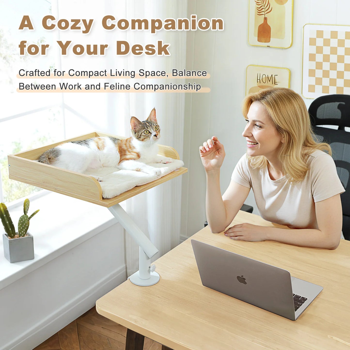 **Rotating Cat Desk Bed – Cozy 360° Cat Hammock**