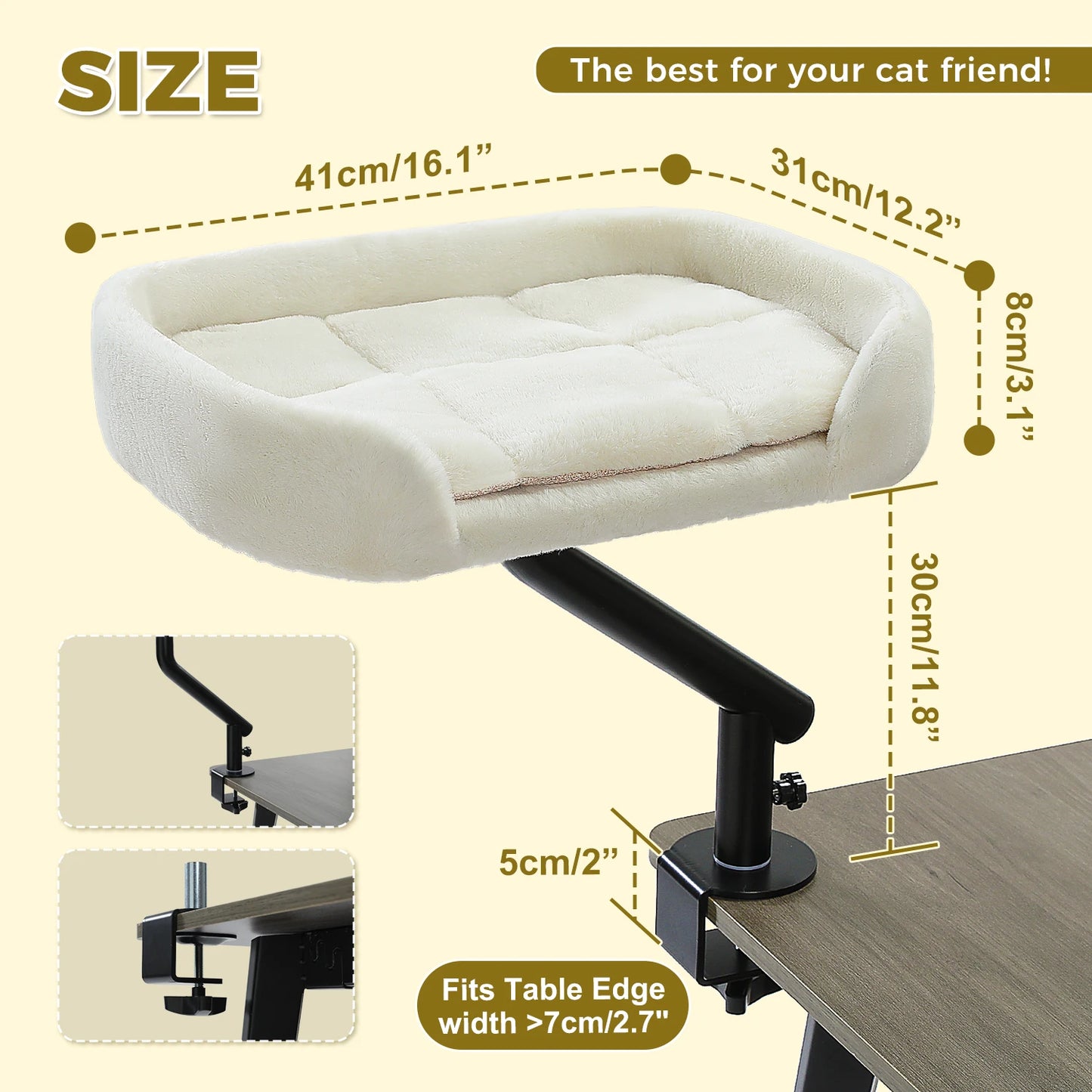 **Rotating Cat Desk Bed – Cozy 360° Cat Hammock**