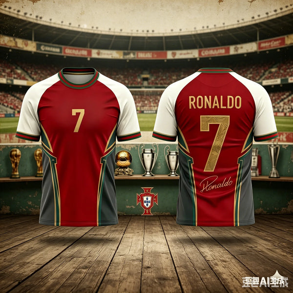 2026 Ronaldo 7 Portugal Soccer Jersey Men Breathable Quick Dry Football Shirt Red White Sportswear Fan Edition Training Uniform