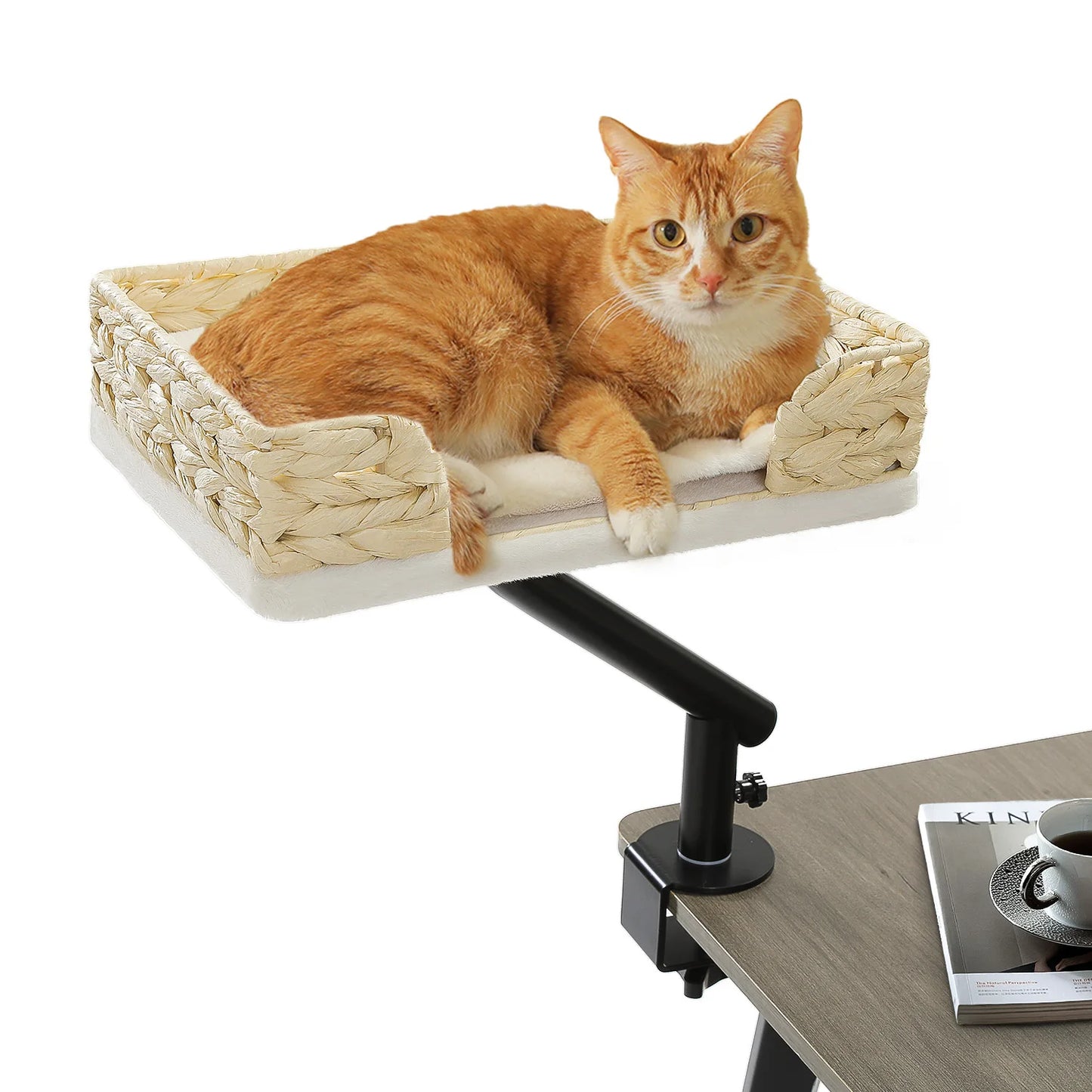 **Rotating Cat Desk Bed – Cozy 360° Cat Hammock**