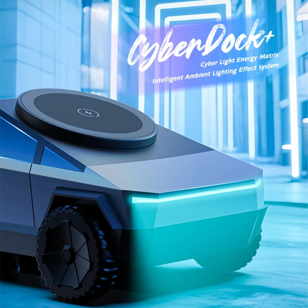 Desktop Cybertruck 3 in 1 Magnetic Fast Wireless Charger Phone Stand For IPhone 16 15 Pro Max, Apple & Samsung Watch Airpods Pro