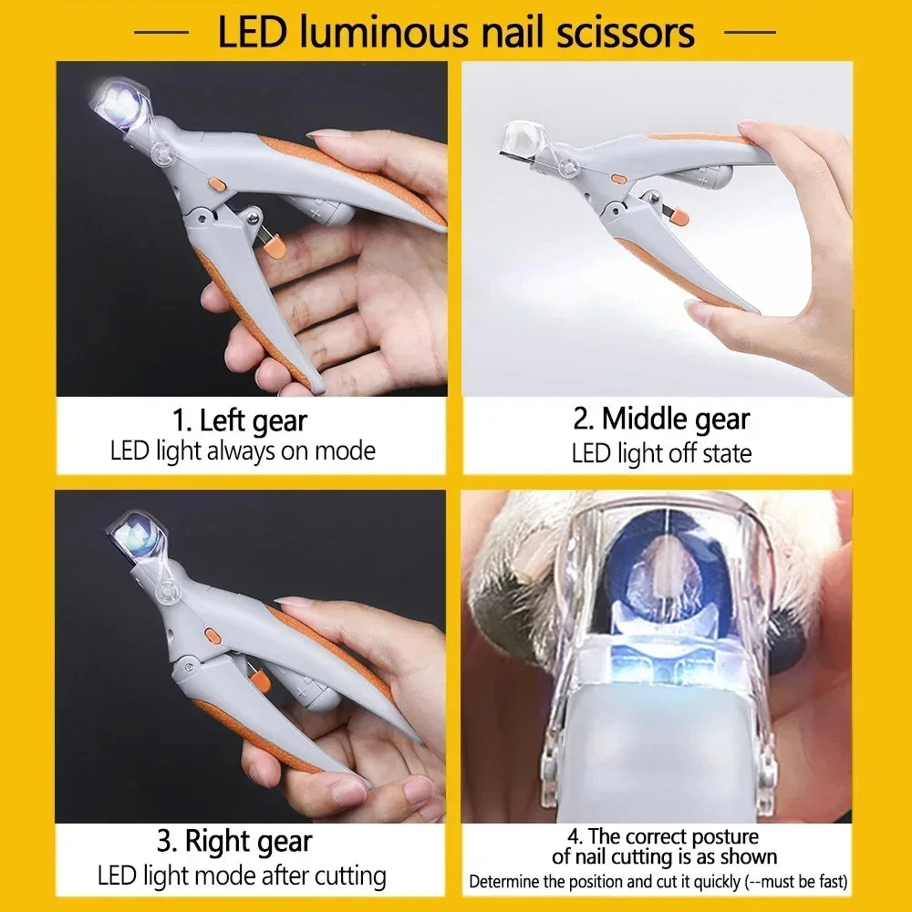 Smart LED Nail Cutter for Cats & Dogs 🐾