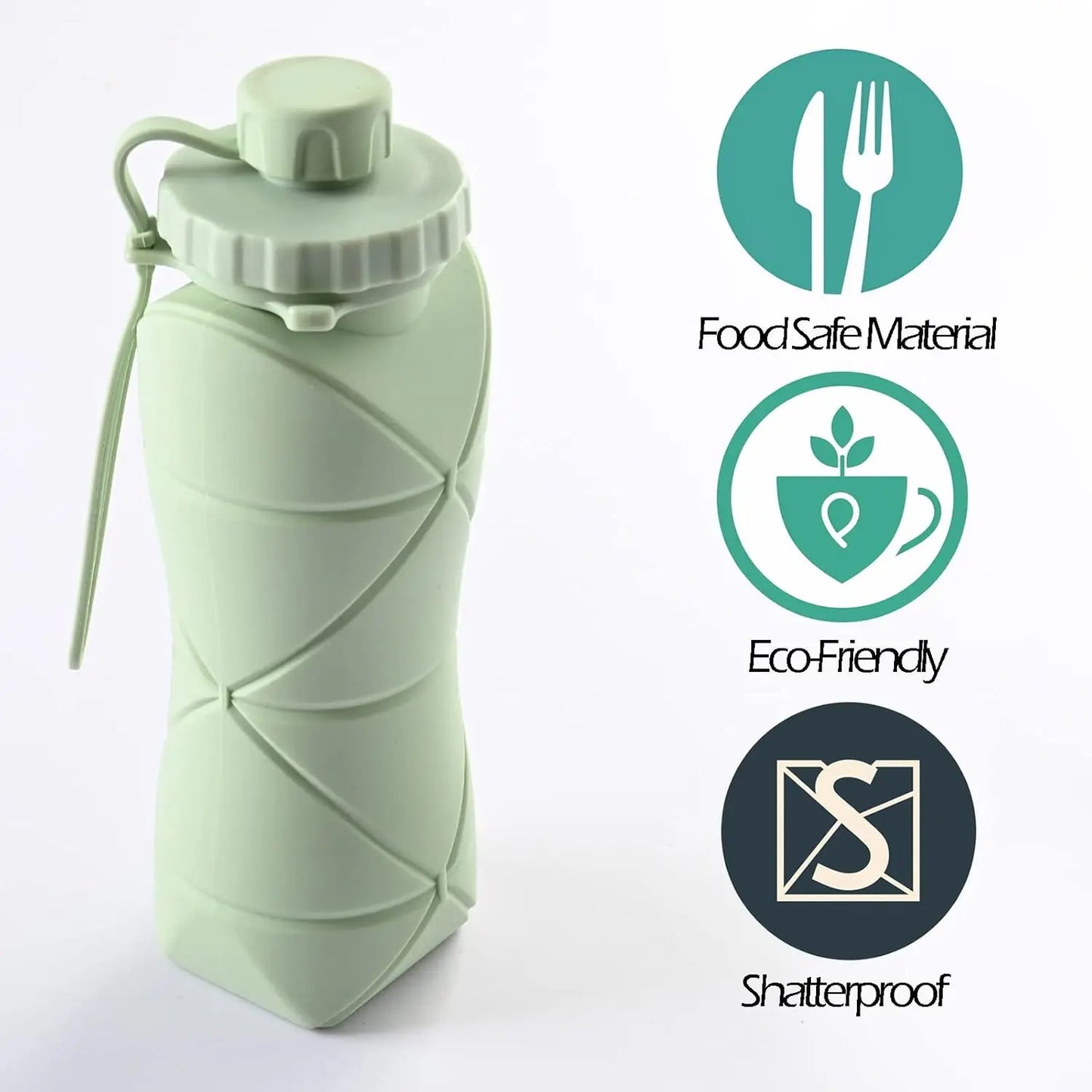 Collapsible Silicone Water Bottle – Leakproof, Foldable Travel & Outdoor Flask