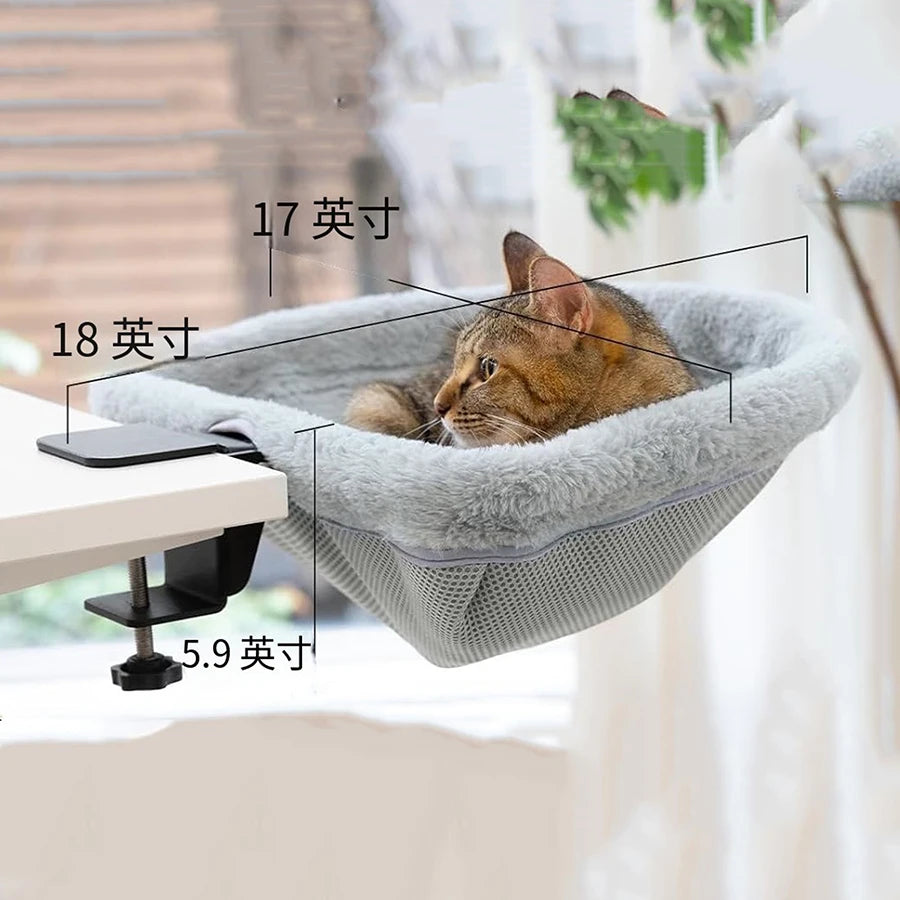 **Foldable Cat Desk Hammock – Cozy Space Saving Cat Perch**
