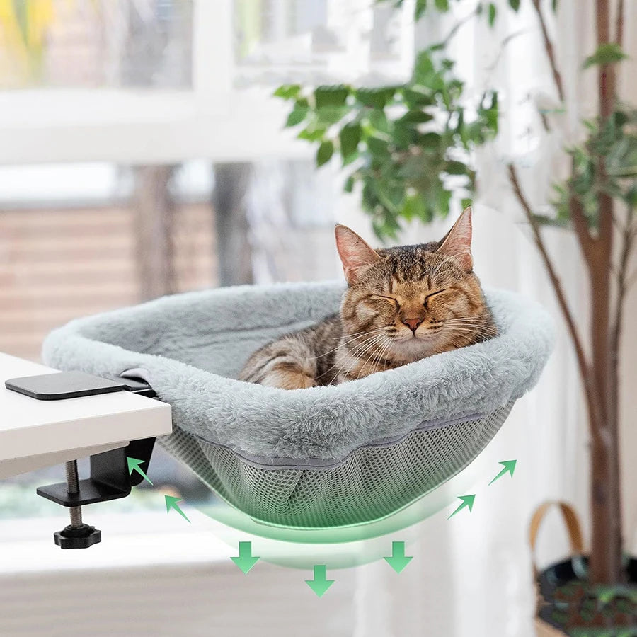 **Foldable Cat Desk Hammock – Cozy Space Saving Cat Perch**