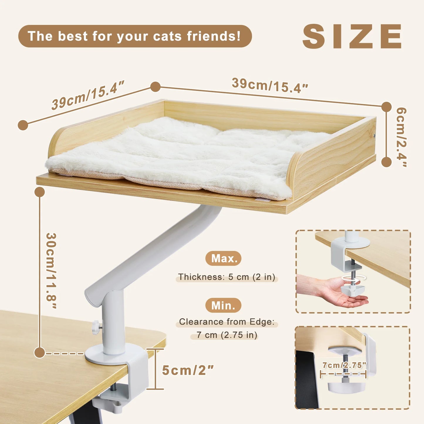 **Rotating Cat Desk Bed – Cozy 360° Cat Hammock**
