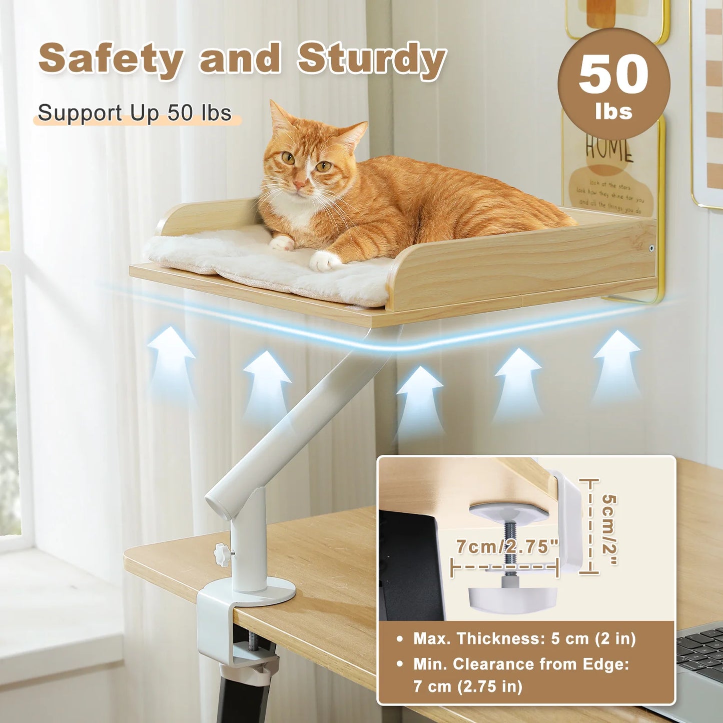 **Rotating Cat Desk Bed – Cozy 360° Cat Hammock**