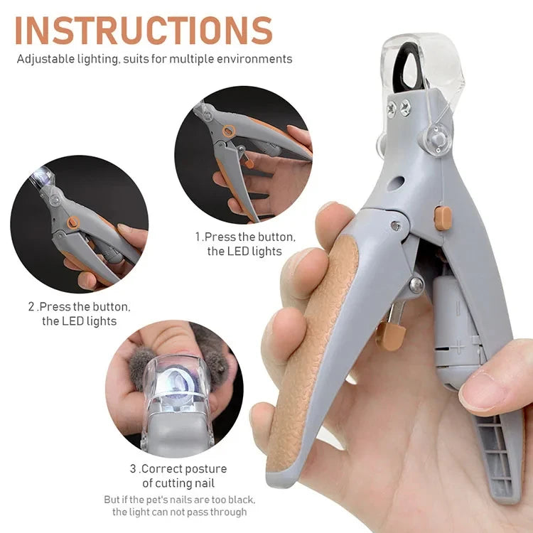 Smart LED Nail Cutter for Cats & Dogs 🐾